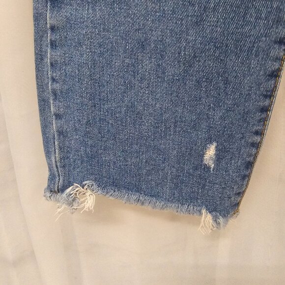 Blue Barrel Distressed Cropped Jeans Rustic Boho 28 - Picture 8 of 15